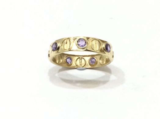 anillo oro 18k con circonita 