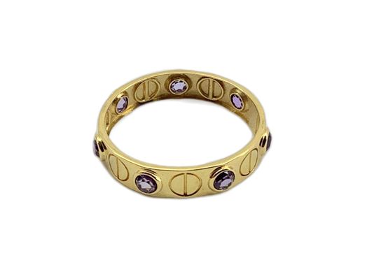 anillo oro 18k con circonita 