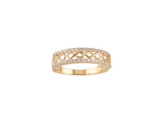 anillo oro 18k con circonita 