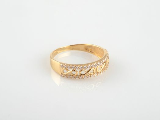 anillo oro 18k con circonita 