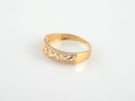anillo oro 18k con circonita 