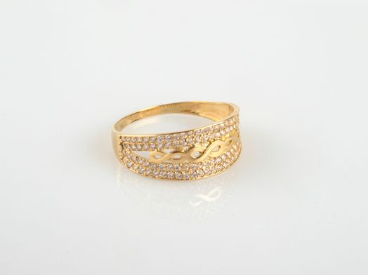 anillo oro 18k con circonita