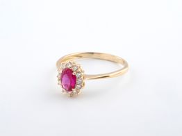 anillo oro 18k con circonita 