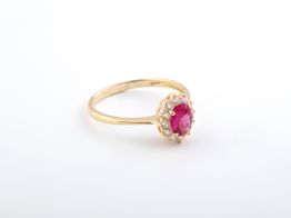 anillo oro 18k con circonita 