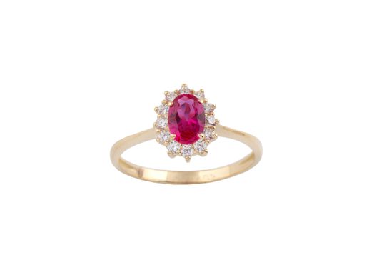 anillo oro 18k con circonita 