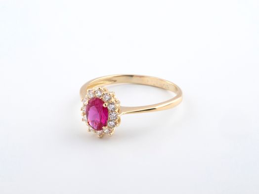 anillo oro 18k con circonita 