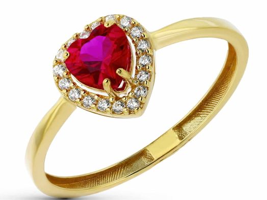 anillo oro 18k con circonita 