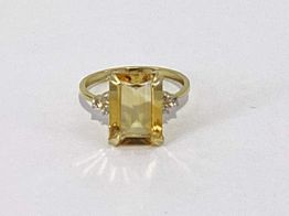 anillo oro 18k con circonita 