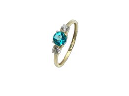 anillo oro 18k con circonita 