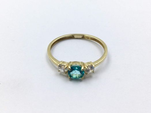 anillo oro 18k con circonita 