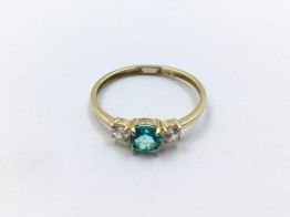 anillo oro 18k con circonita 