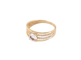 anillo oro 18k con circonita 