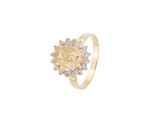 anillo oro 18k con circonita 