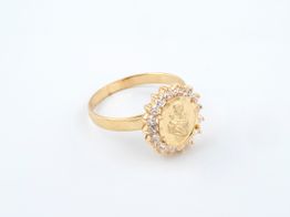 anillo oro 18k con circonita 