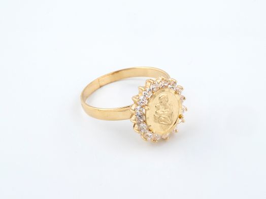 anillo oro 18k con circonita 