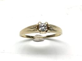 anillo oro 18k con circonita 