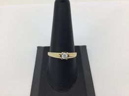anillo oro 18k con circonita 