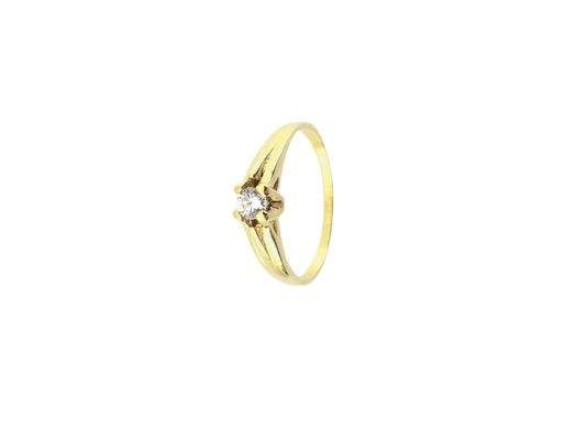 anillo oro 18k con circonita 