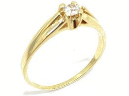 anillo oro 18k con circonita 