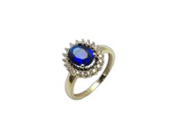 anillo oro 18k con circonita 