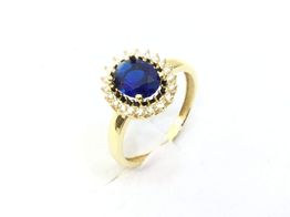 anillo oro 18k con circonita 