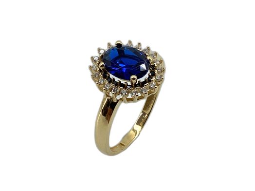 anillo oro 18k con circonita 