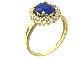 anillo oro 18k con circonita 