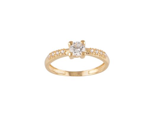 anillo oro 18k con circonita 