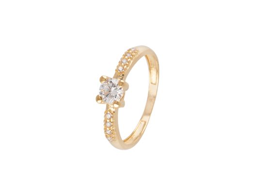 anillo oro 18k con circonita 