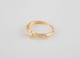 anillo oro 18k con circonita 