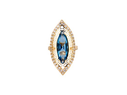 anillo oro 18k con circonita 