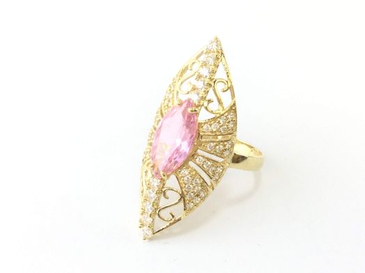 anillo oro 18k con circonita 