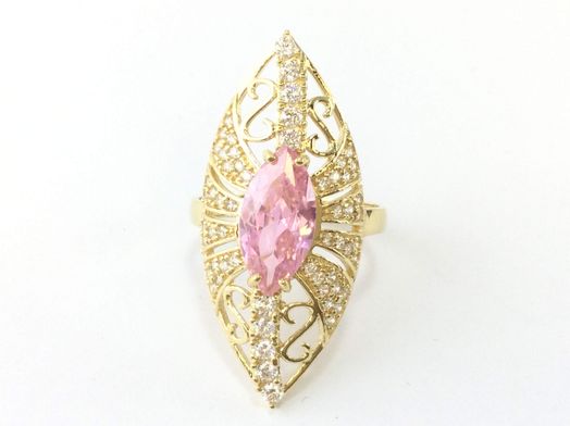 anillo oro 18k con circonita 