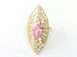 anillo oro 18k con circonita 