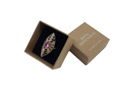 anillo oro 18k con circonita 