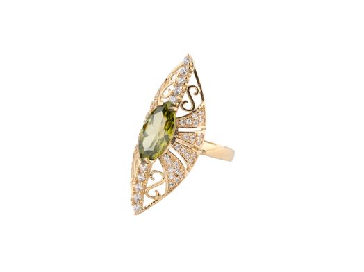 anillo oro 18k con circonita 