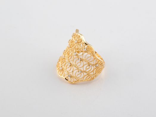 anillo oro 18k con circonita 