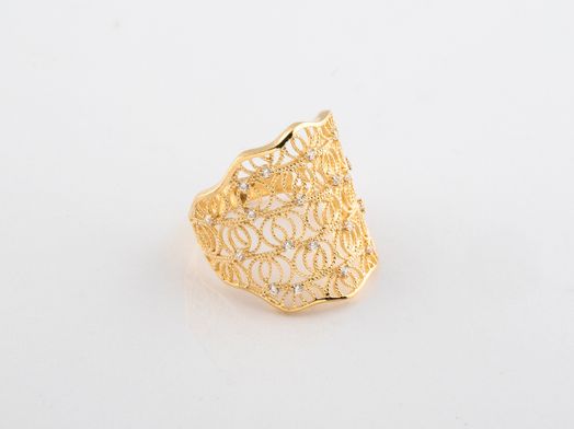 anillo oro 18k con circonita 