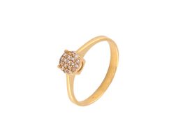 anillo oro 18k tipo solitario cuajo circonitas