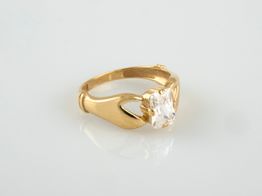 anillo oro 18k con circonita 