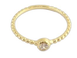 anillo oro 18k con circonita 