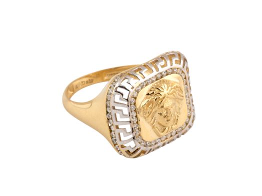 anillo oro 18k con circonita 