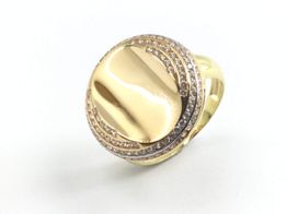 anel ouro 18k com pedra con circonita 