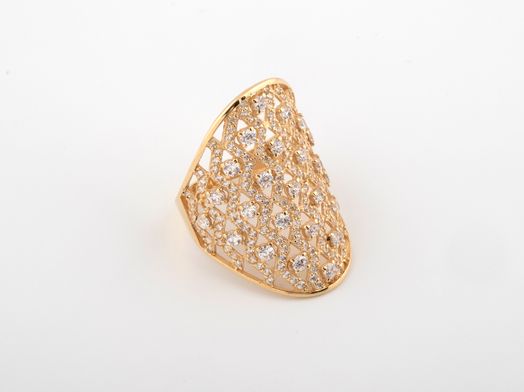 anillo oro 18k con circonita 