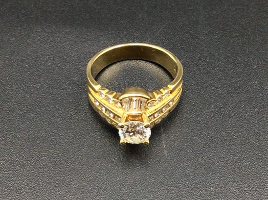 anillo oro 14k con diamante 