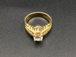 anillo oro 14k con diamante 