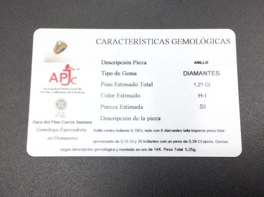anillo oro 14k con diamante 