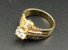 anillo oro 14k con diamante 