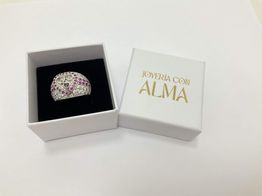 anillo oro 18k con diamante,zafiro 