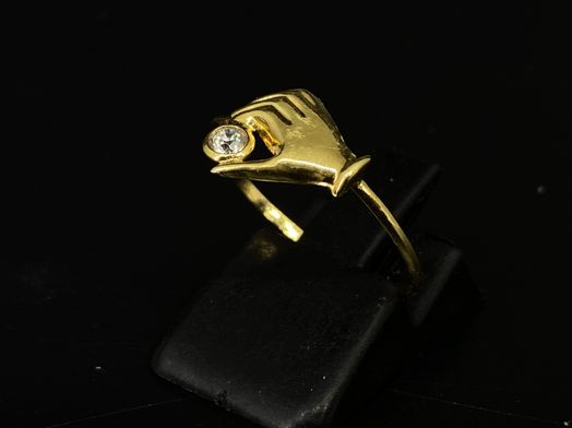 anillo oro 18k con circonita 